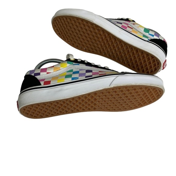 Vans Old Skool Unisex Rainbow Check Excellent Condition Women Size 8.5 M - Picture 10 of 10